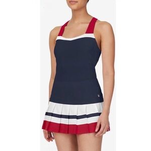 Fila Women's Heritage Essentials Racerback Red White Blue Tennis Tank XS
